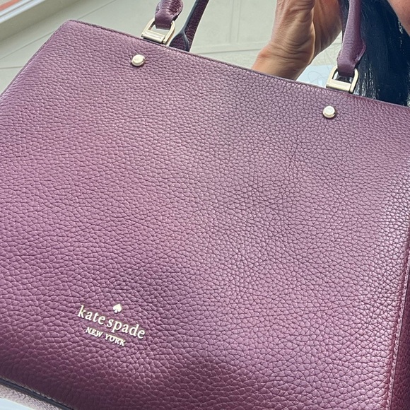 Kate Spade Leila Medium Triple Compartment Satchel Cherrywood brand New - Picture 4 of 16